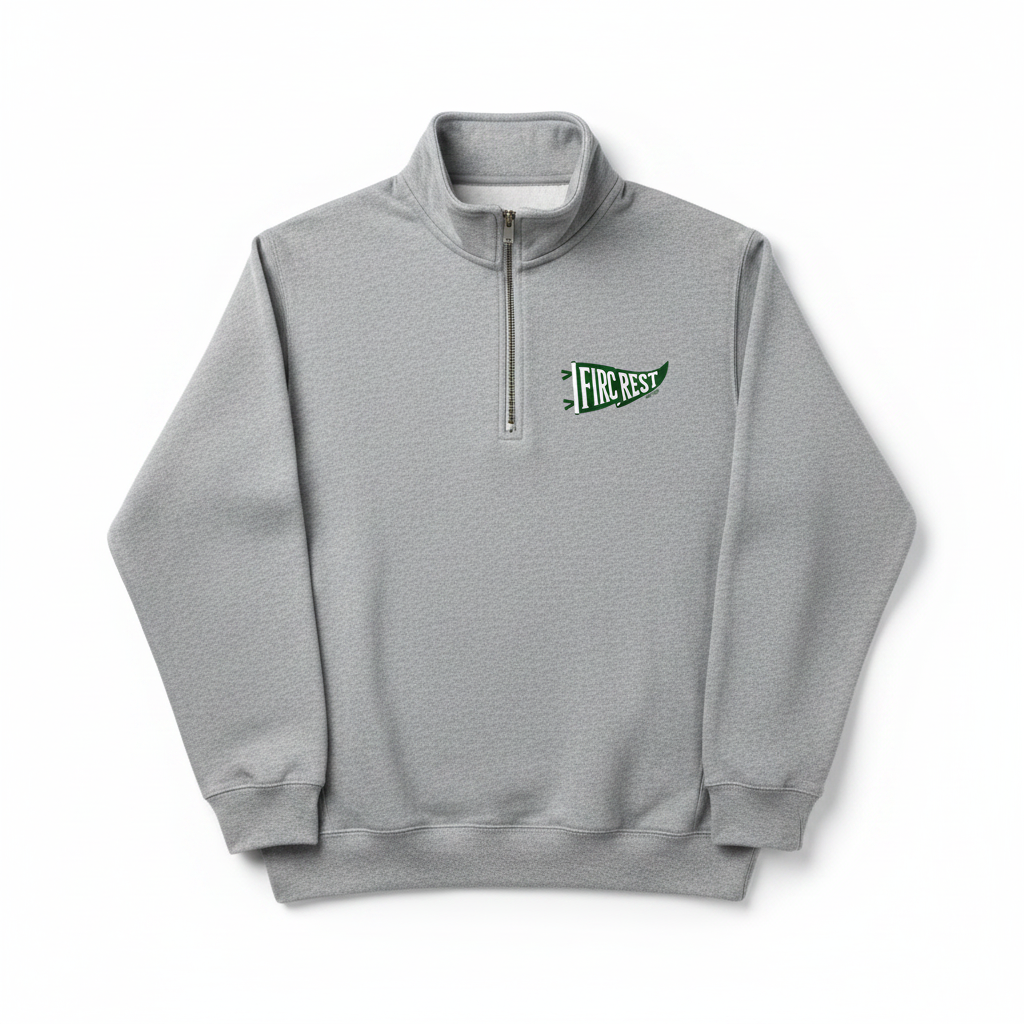Fircrest Gray Quarter Zip Mockup