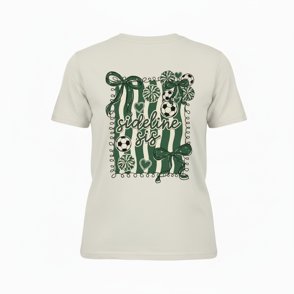 Sideline Sis Back Mockup - Sand Tee